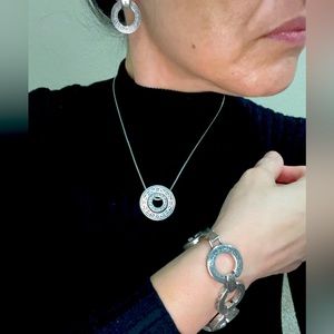 RETIRED Brighton Central Park Silver   SET, necklace, bracelet & earrings